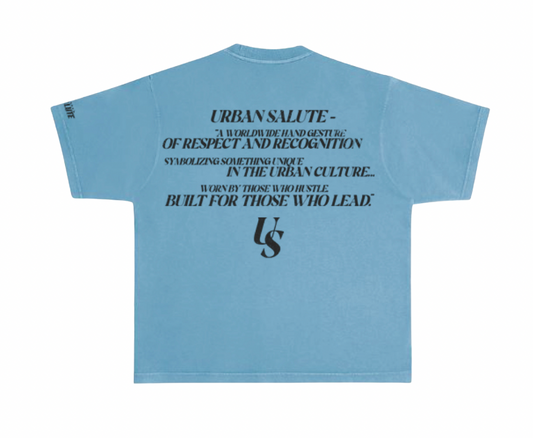 Urban Heavy Duty T-Shirt: Pebble Blue and Black