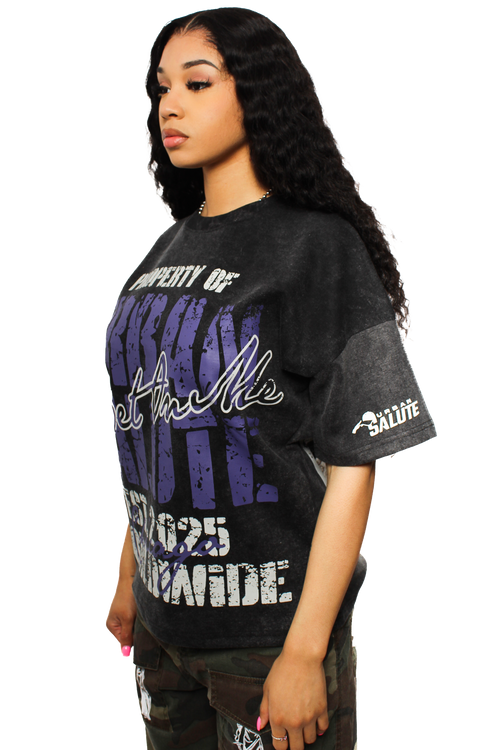 Property of US Graphic T-Shirt: Black and Purple