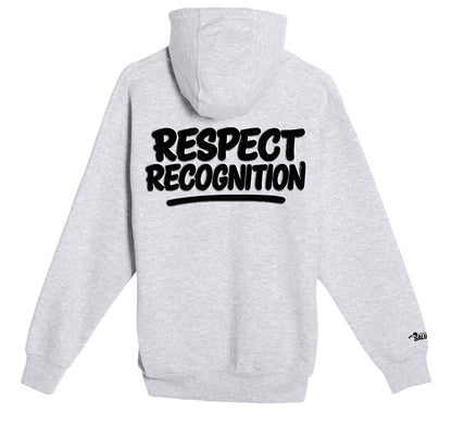 “Respect & Recognition” Premium Full Zip Hoodie: Heather Grey and Black