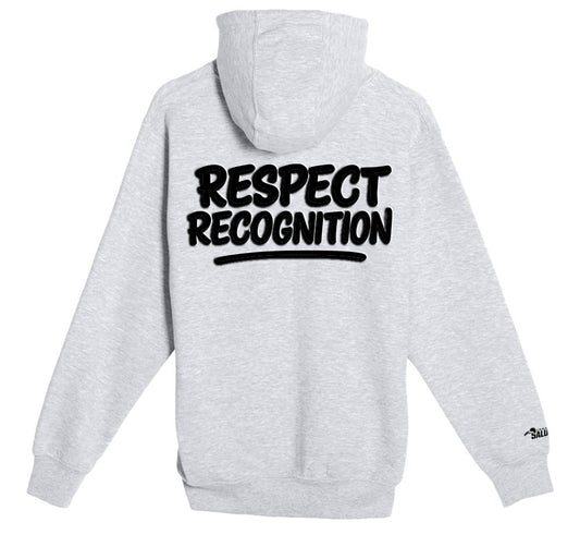 “Respect & Recognition” Premium Full Zip Hoodie: Heather Grey and Black