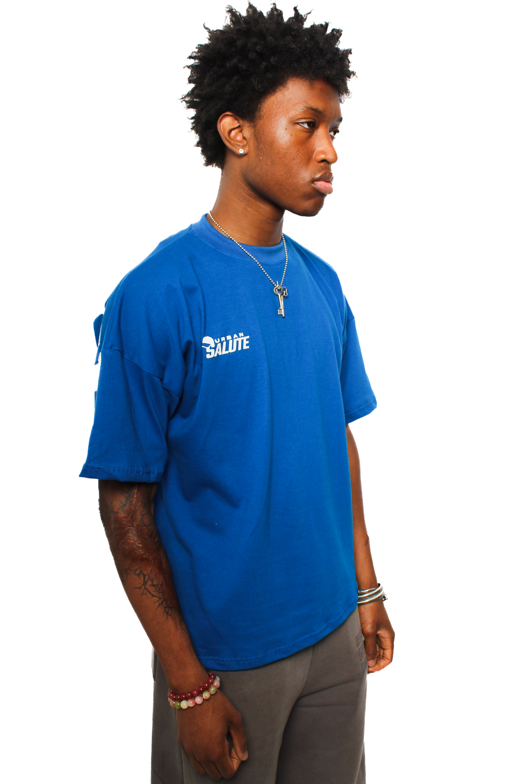 Urban Heavy Duty T-Shirt: Blue and White