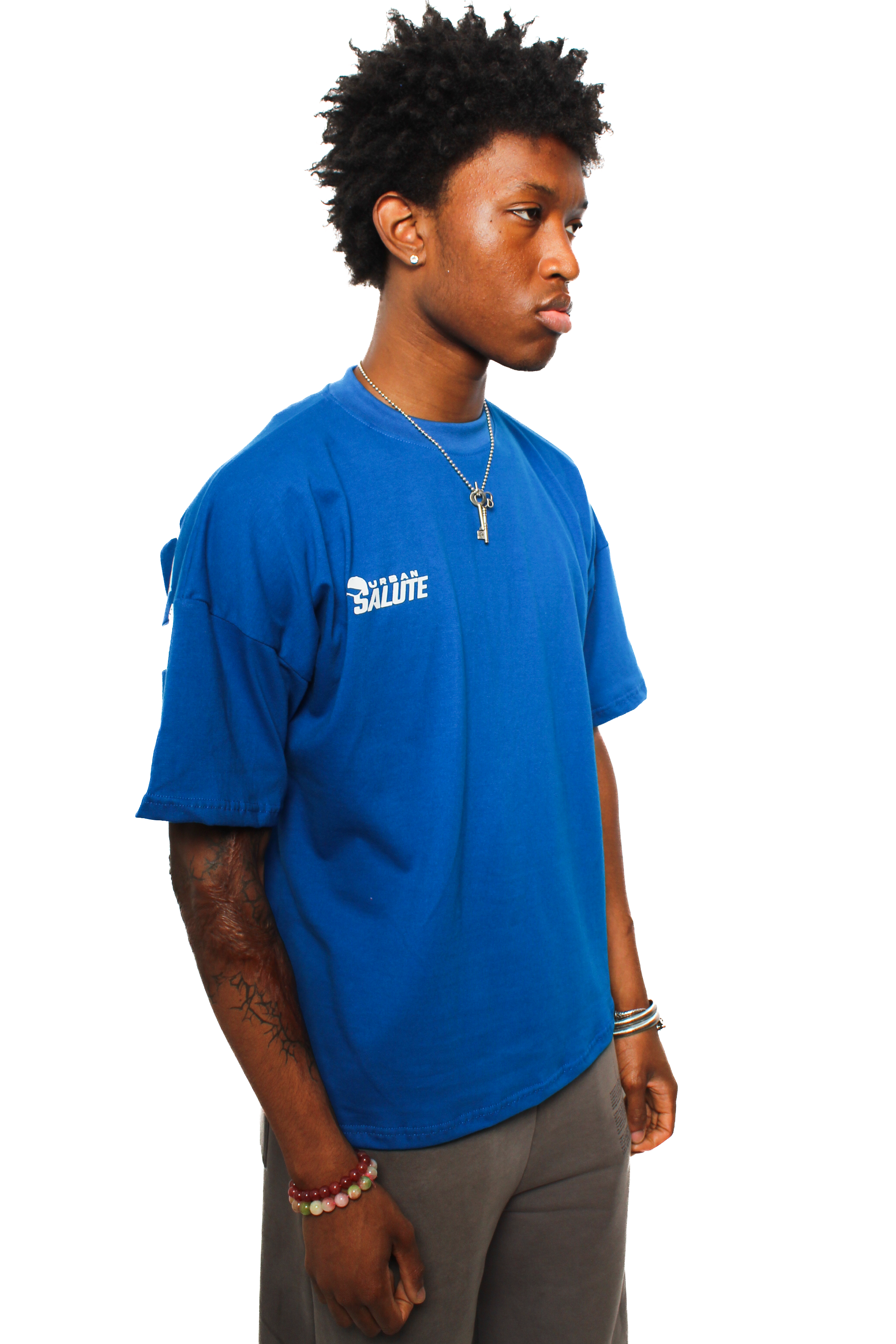 Urban Heavy Duty T-Shirt: Blue and White