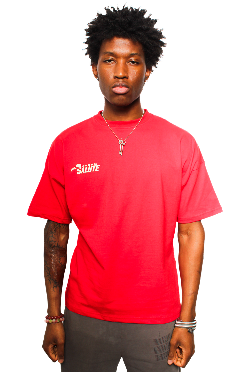 Urban Heavy Duty T-Shirt: Red and Beige