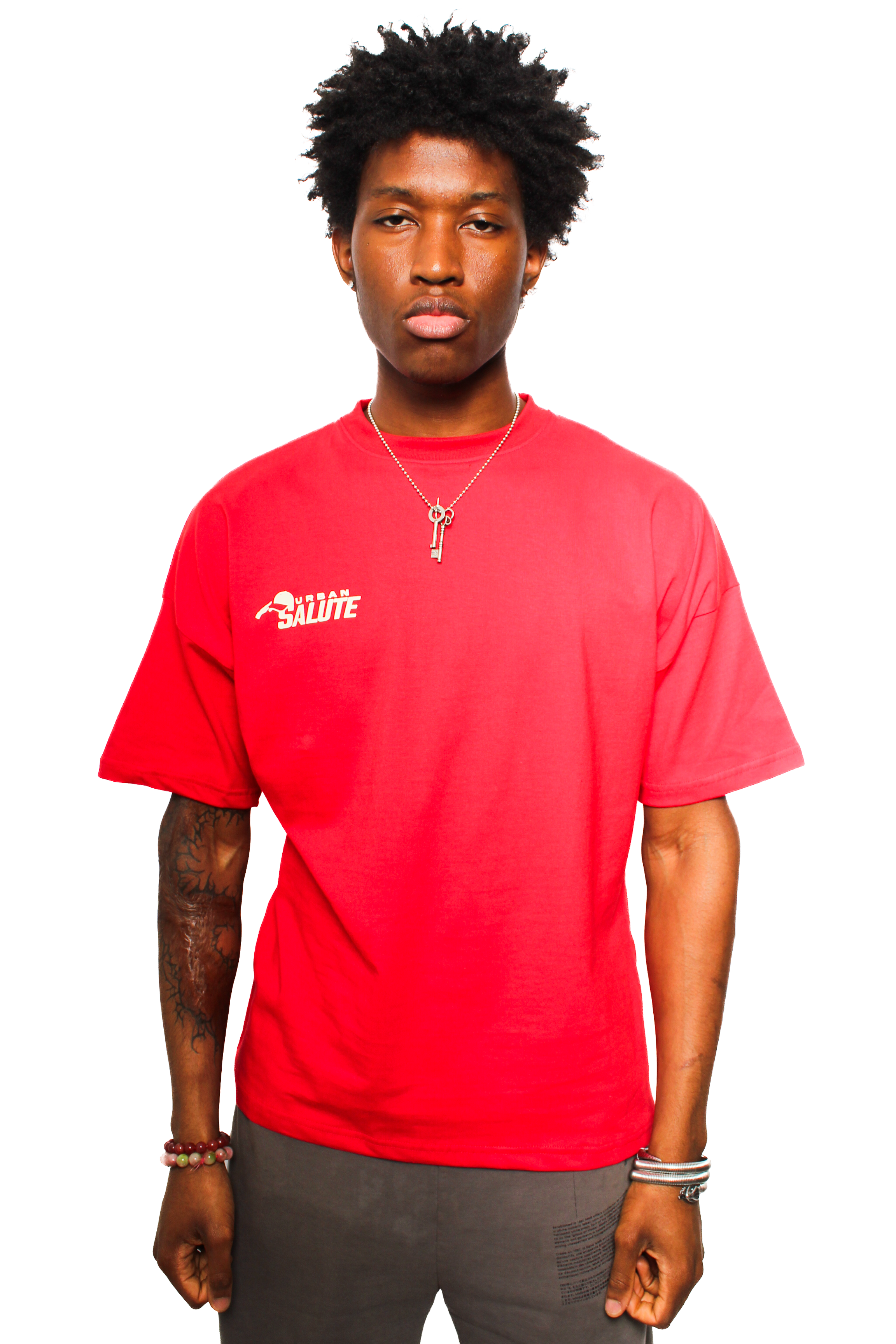 Urban Heavy Duty T-Shirt: Red and Beige