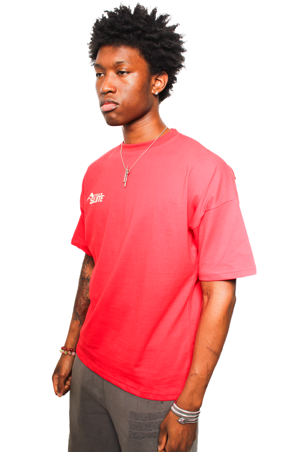 Urban Heavy Duty T-Shirt: Red and Beige