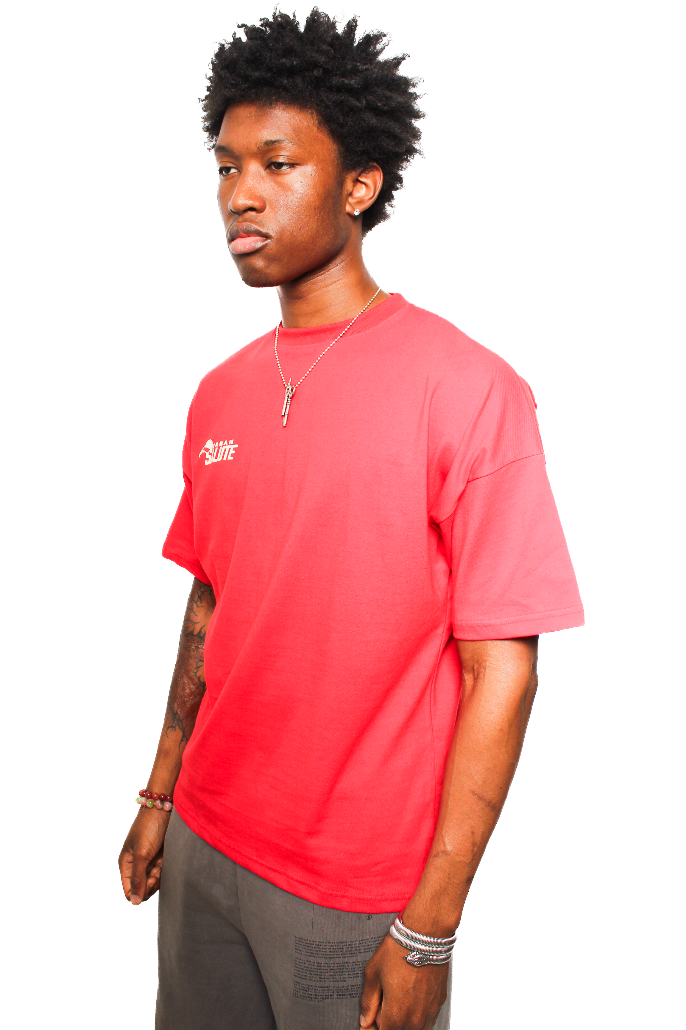 Urban Heavy Duty T-Shirt: Red and Beige