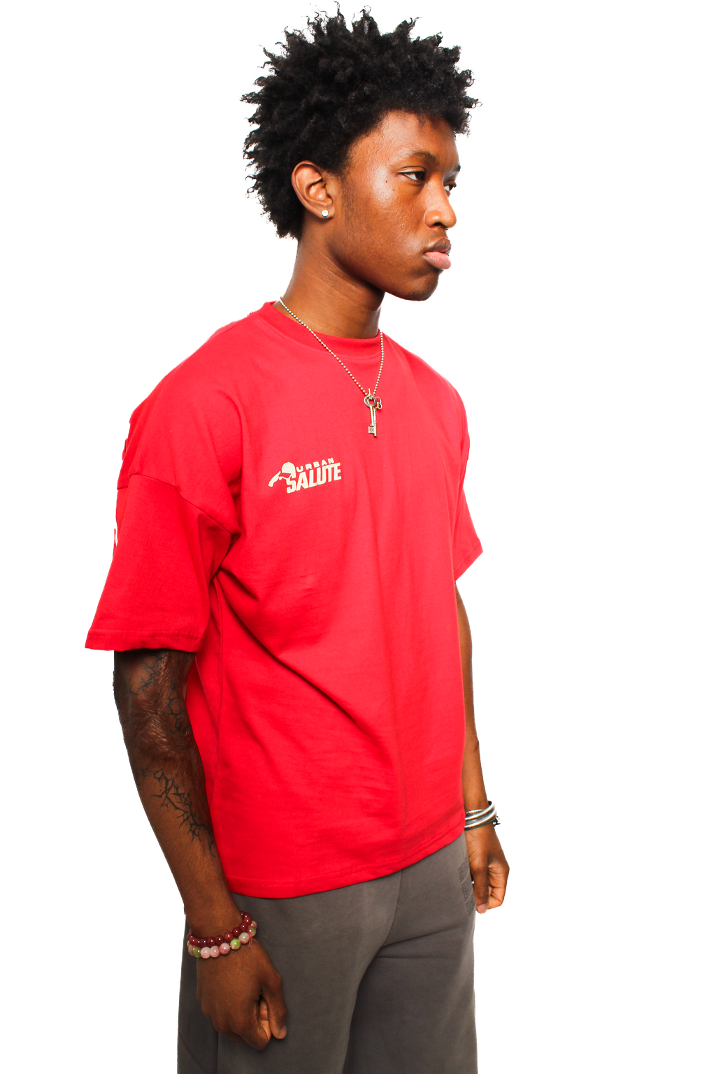 Urban Heavy Duty T-Shirt: Red and Beige