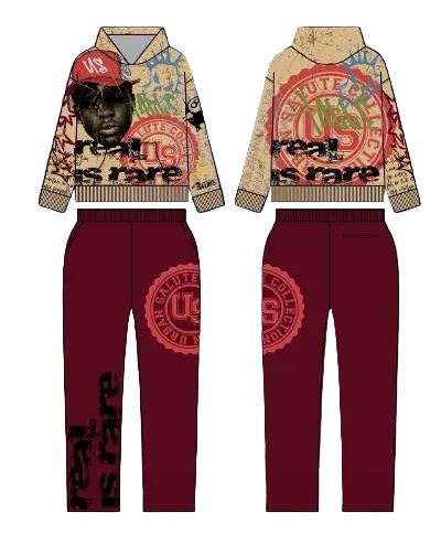 Real is Rare Jogger Set - Burgundy