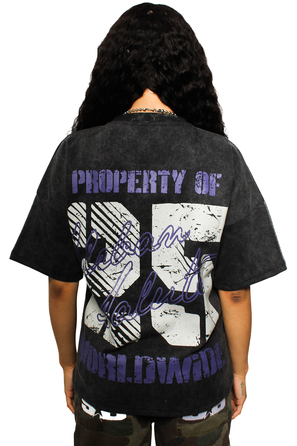 Property of US Graphic T-Shirt: Black and Purple