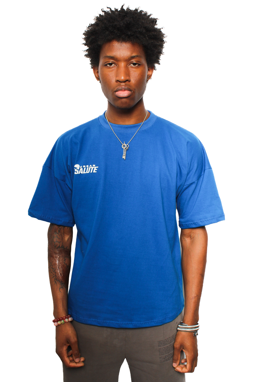 Urban Heavy Duty T-Shirt: Blue and White