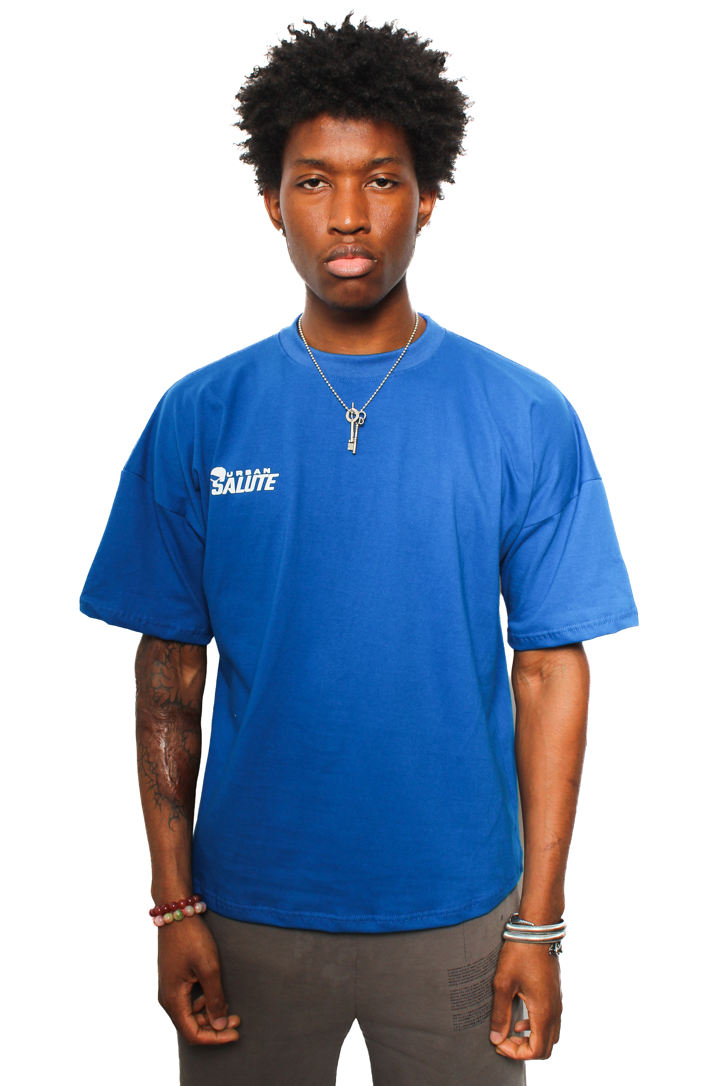 Urban Heavy Duty T-Shirt: Blue and White
