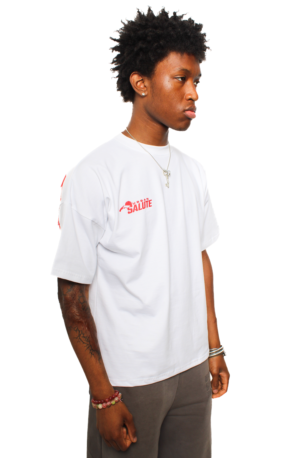 Urban Heavy Duty T-Shirt: White and Red