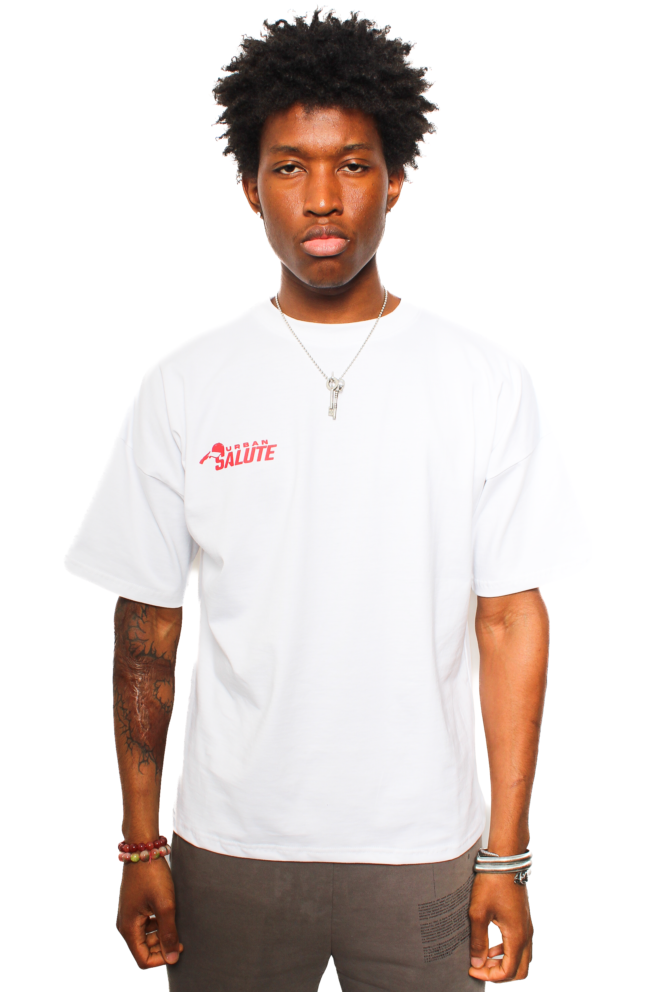 Urban Heavy Duty T-Shirt: White and Red